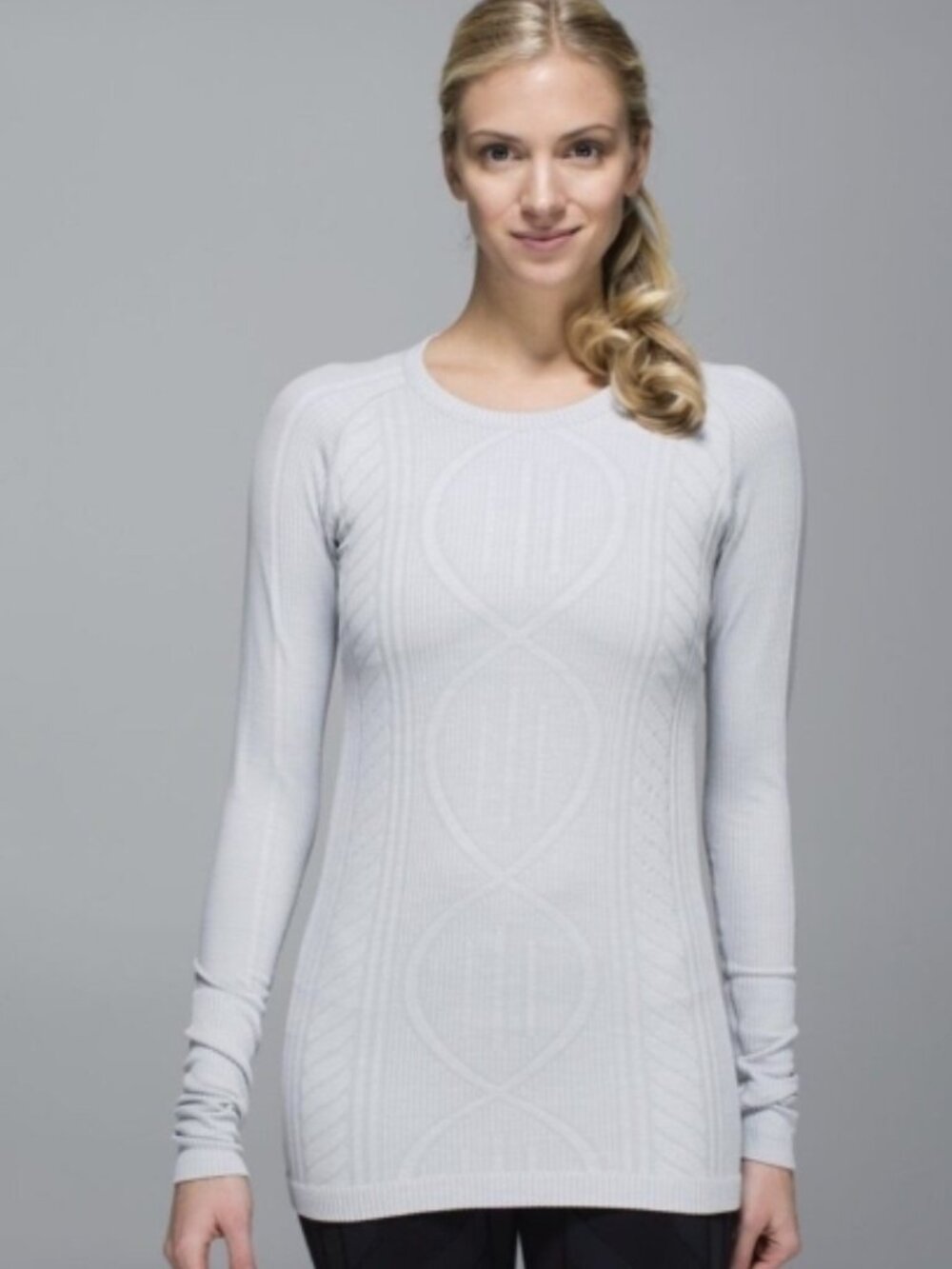 Lululemon Rest Less Pullover Heathered Silver Spoon Long Sleeve Shirt size 8